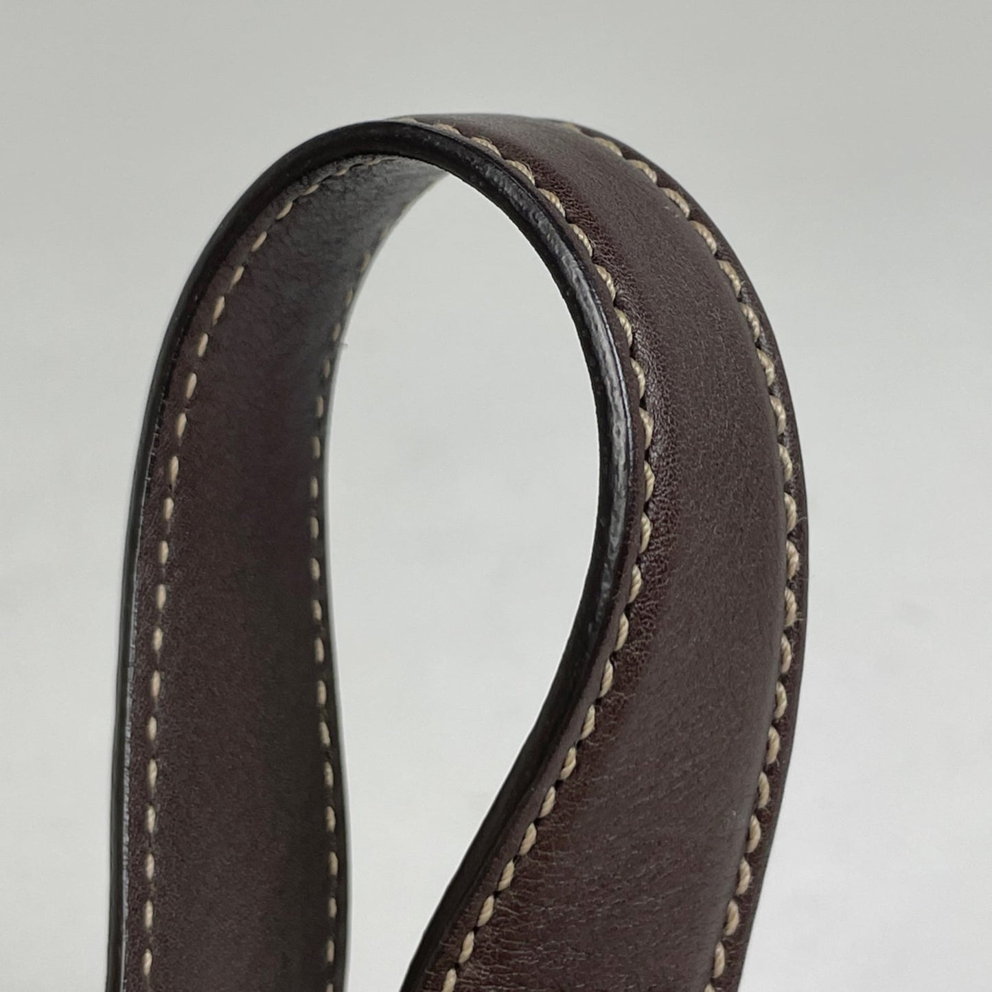 Gucci Brown Leather Canvas Handbag ( )