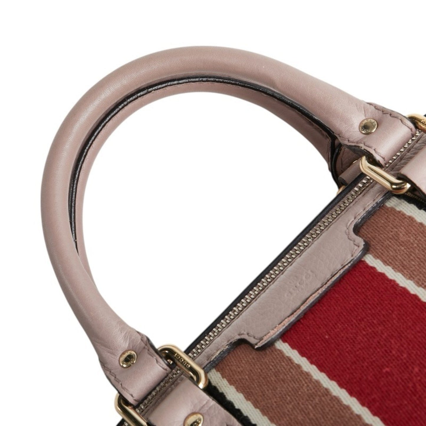 Gucci Beige Pink Canvas Leather Handbag Shoulder Bag ( )