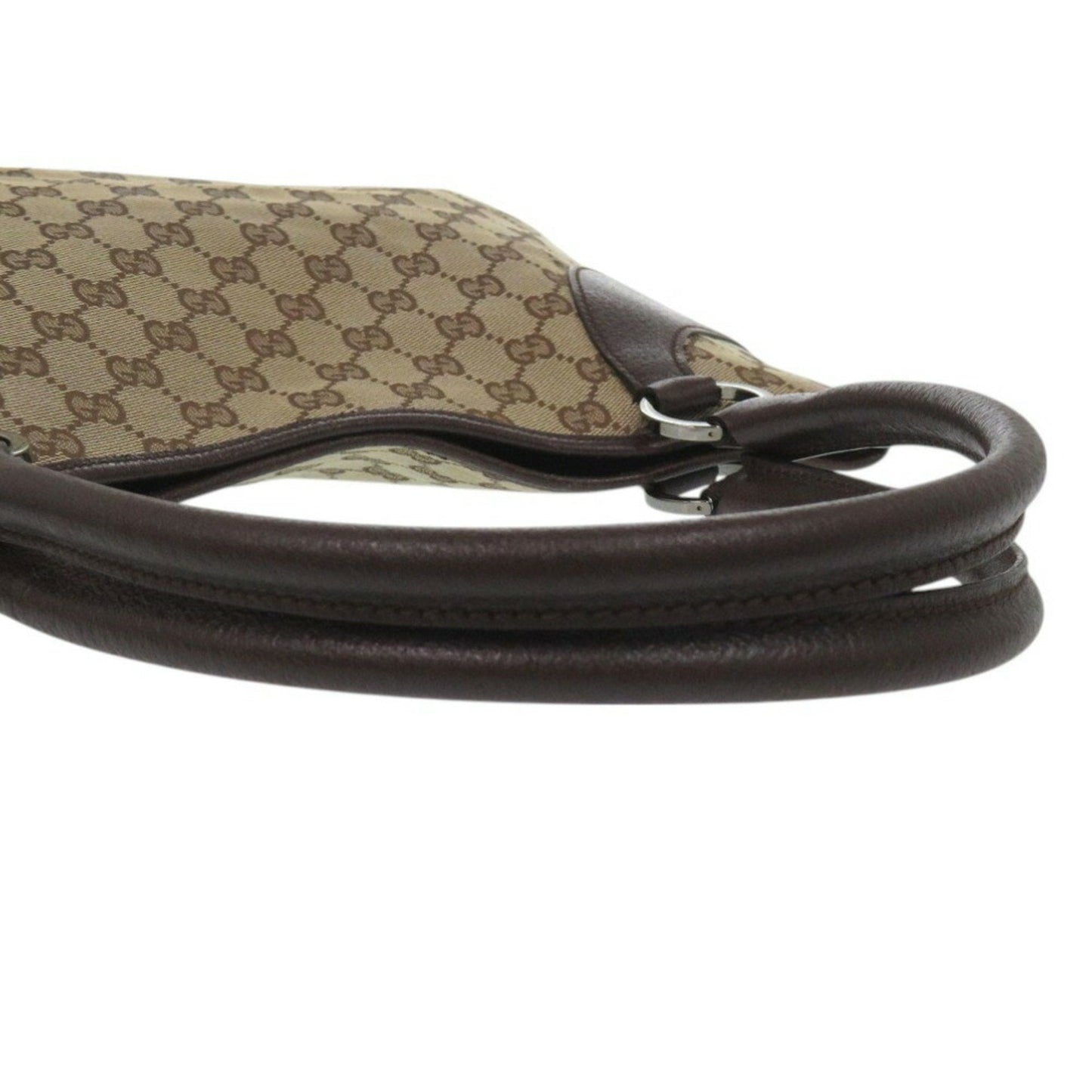 Gucci Beige Gg Canvas Leather Handbag Shoulder Bag ( )