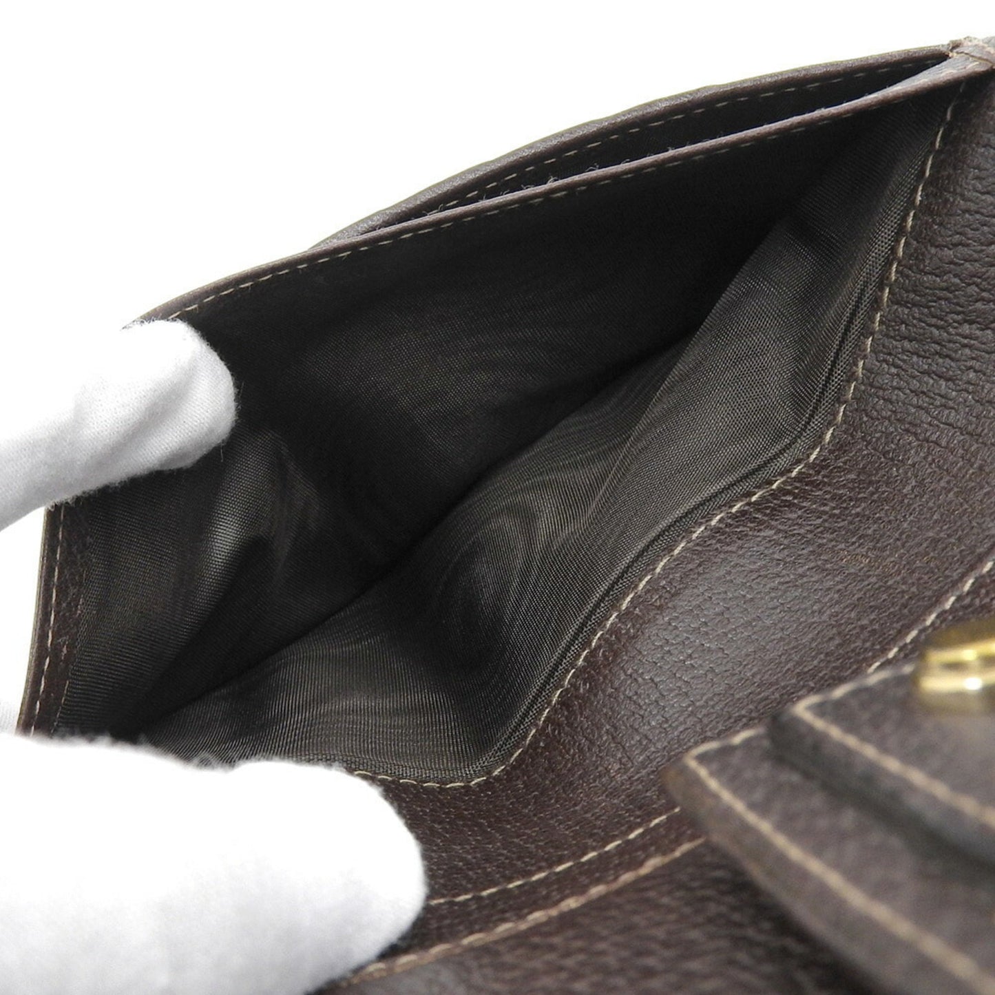 Gucci Beige Dark Brown Gg Canvas Long Wallet (Bi-Fold) ( )
