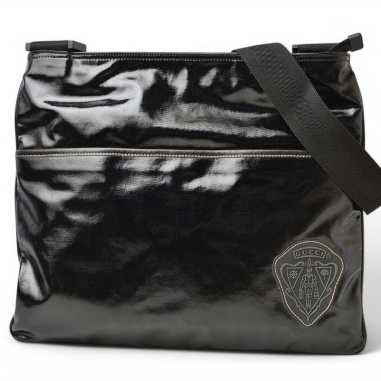 Gucci Black Coated Canvas Shoulder Bag ( )