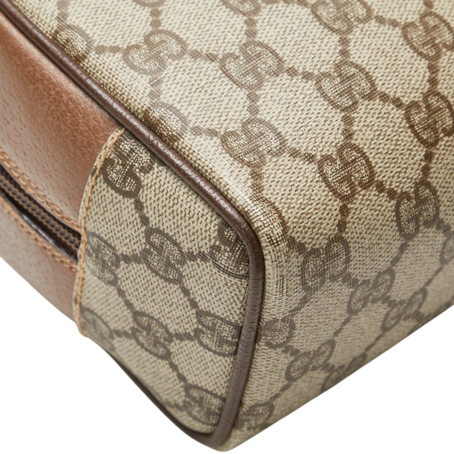 Gucci Beige Brown Pvc Leather Clutch Bag Pouch ( )