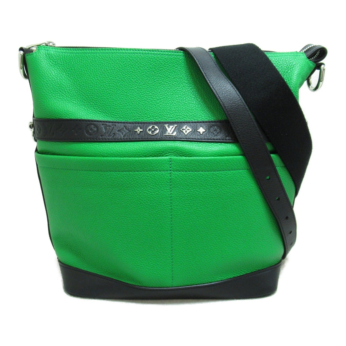 LOUIS VUITTON Cruiser GM Shoulder Bag Green Black Black Calfskin Calfskin [cowhide] M57819