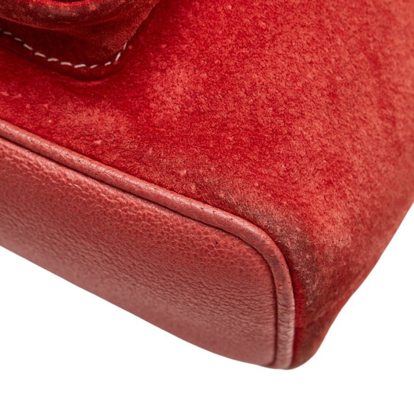 Gucci Bamboo Red Color Suede Leather Backpack ( )
