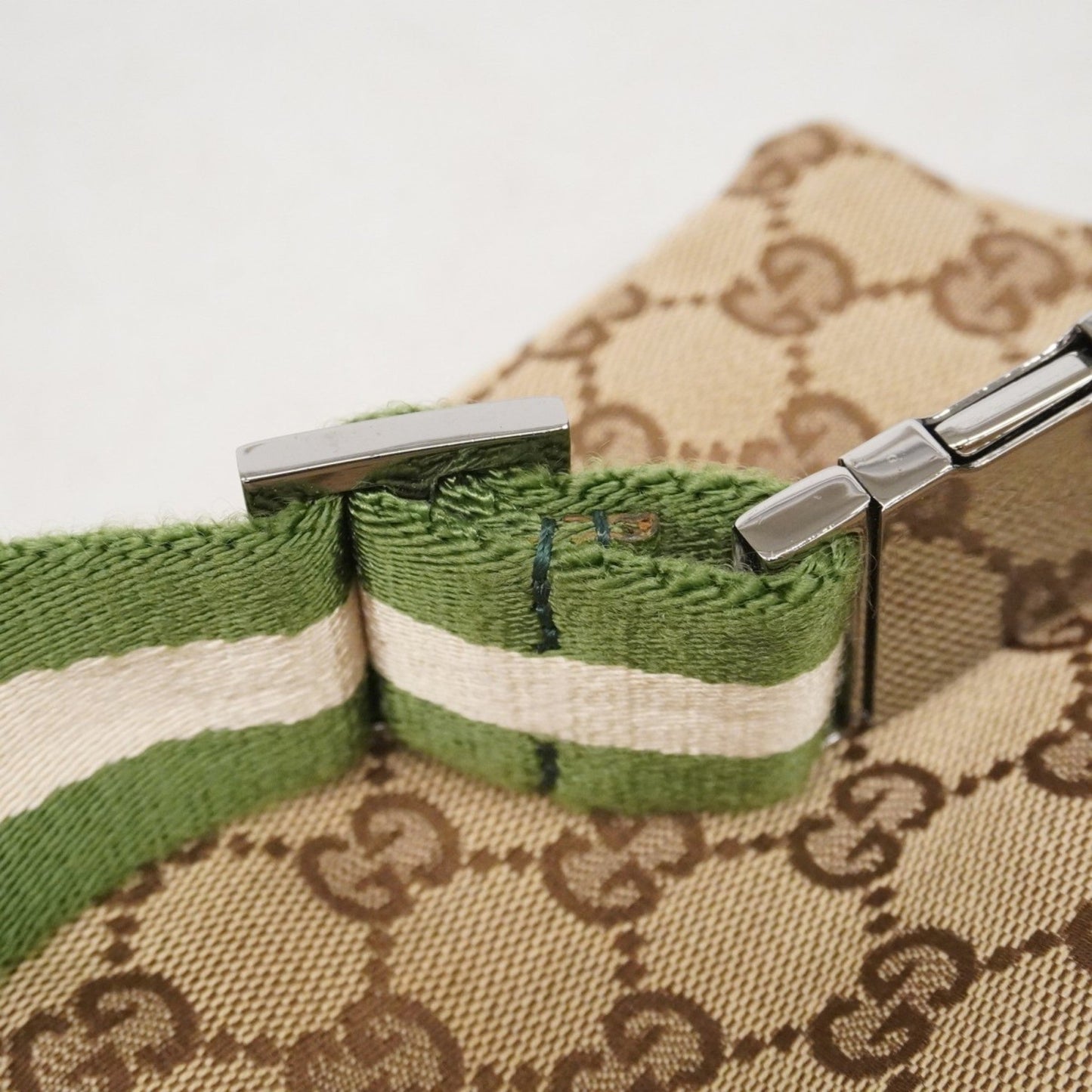 Gucci Brown Green Canvas Fanny Pack ( )