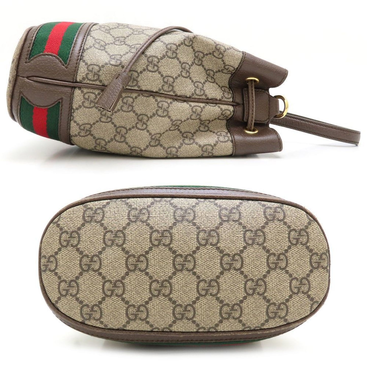 Gucci Beige Brown Gg Supreme Leather Handbag ( )
