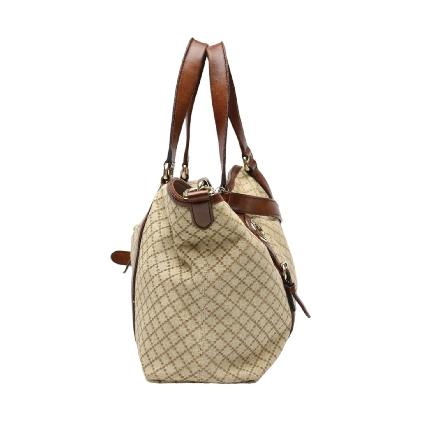 Gucci Brown Canvas Shoulder Bag Tote Bag ( )
