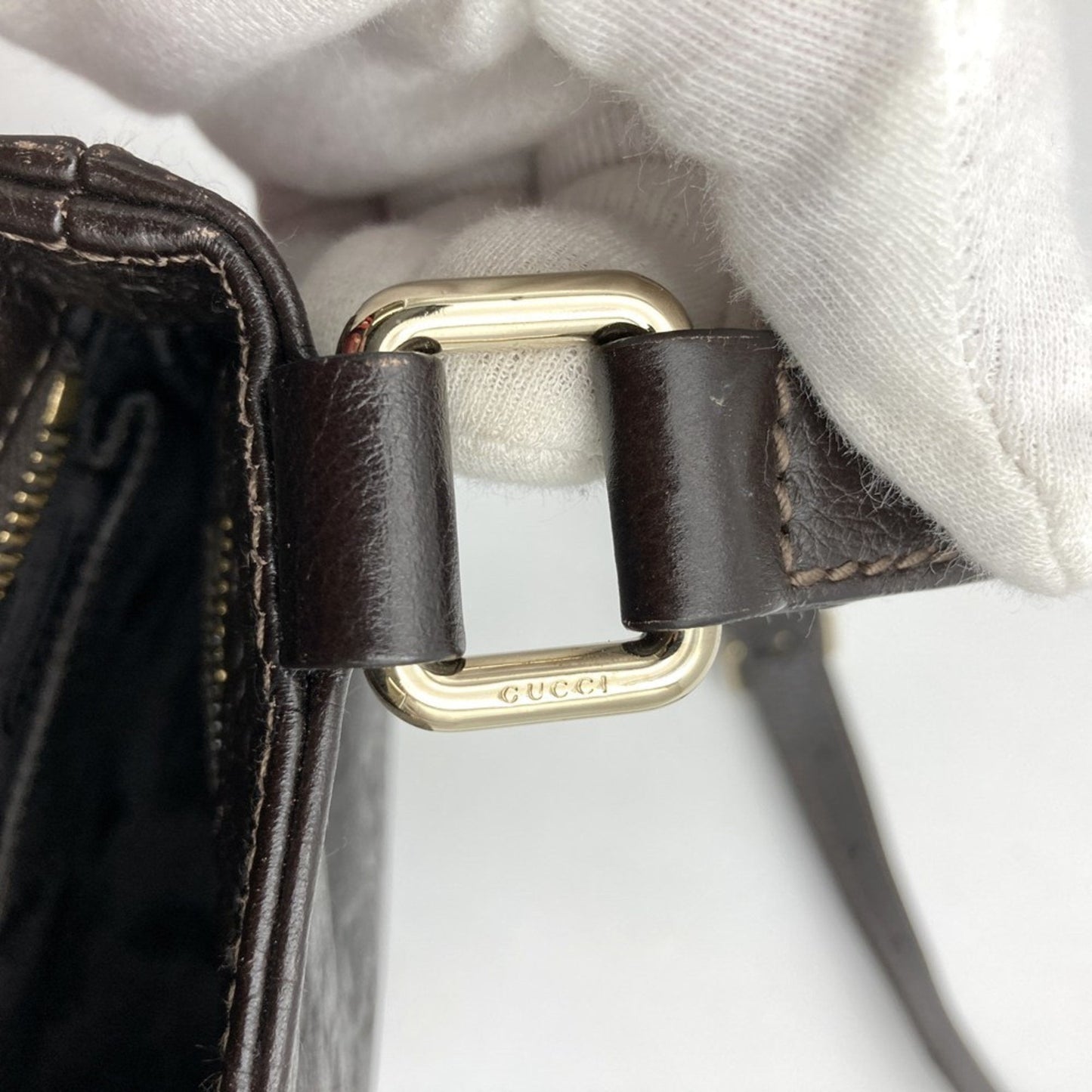 Gucci Brown Leather Shoulder Bag ( )