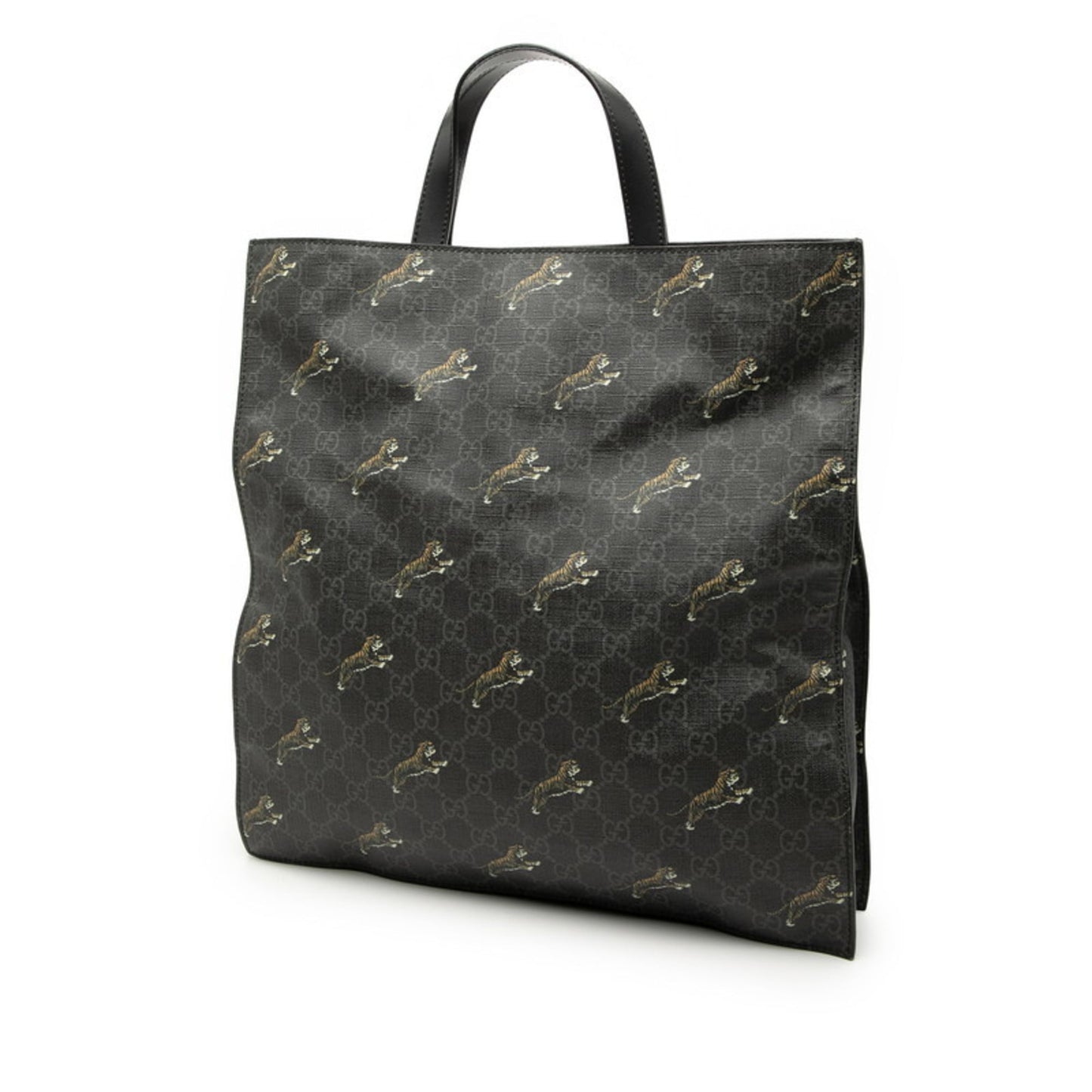 Gucci Black Pvc Leather Shoulder Bag Tote Bag ( )