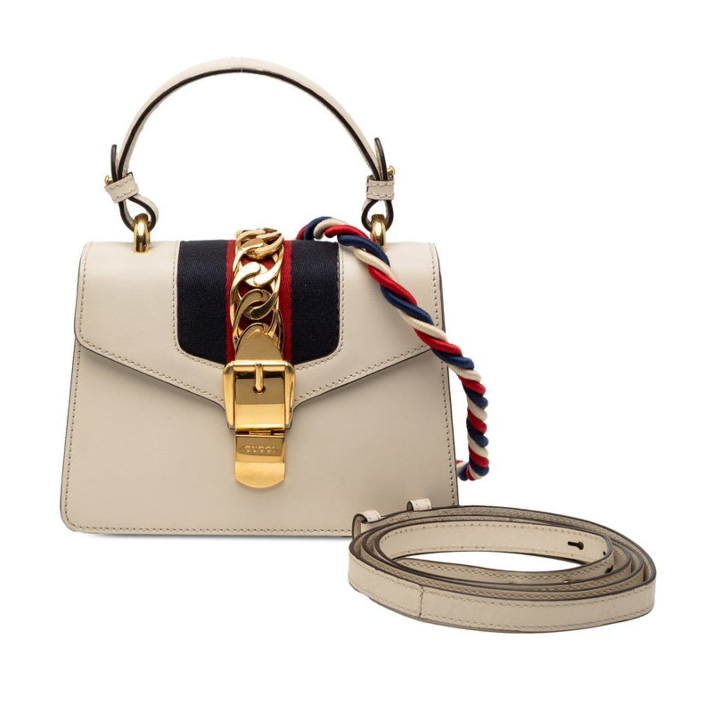 Gucci White Leather Handbag Shoulder Bag ( )