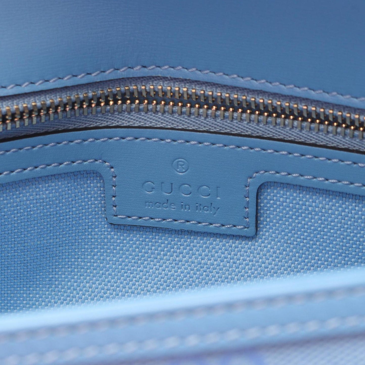Gucci Blue Canvas Leather Shoulder Bag ( )