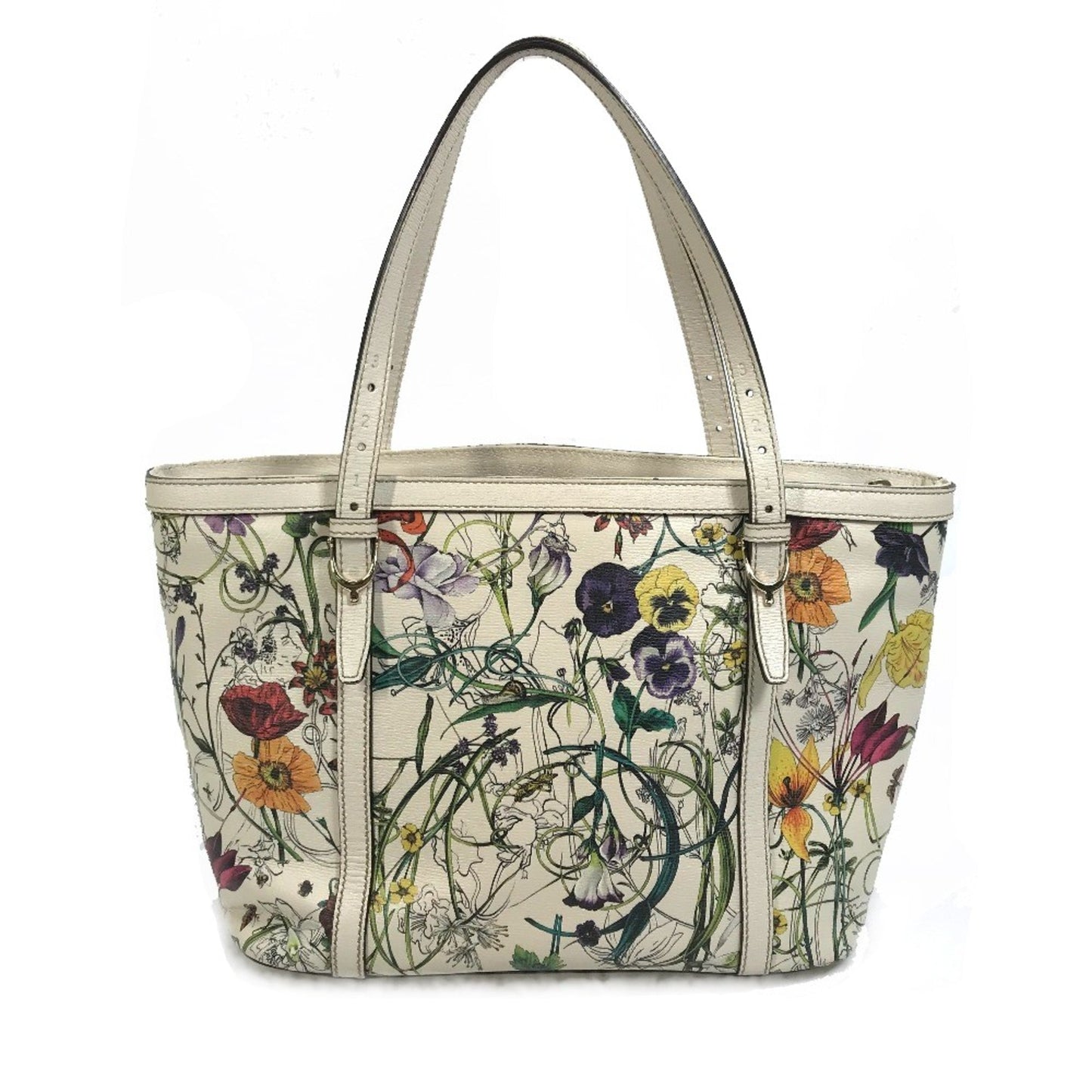 Gucci White Leather Tote Bag