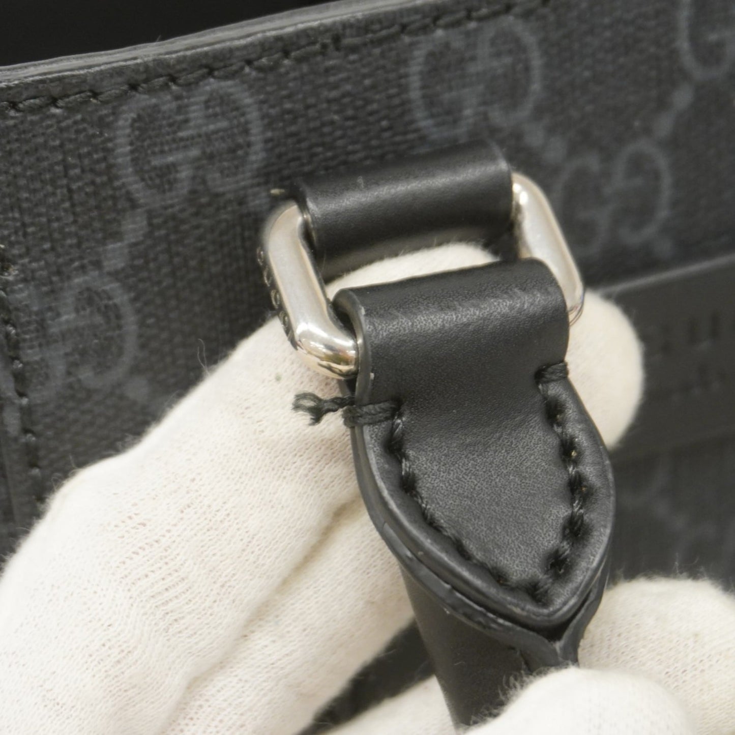 Gucci Black Gray Pvc Handbag ( )