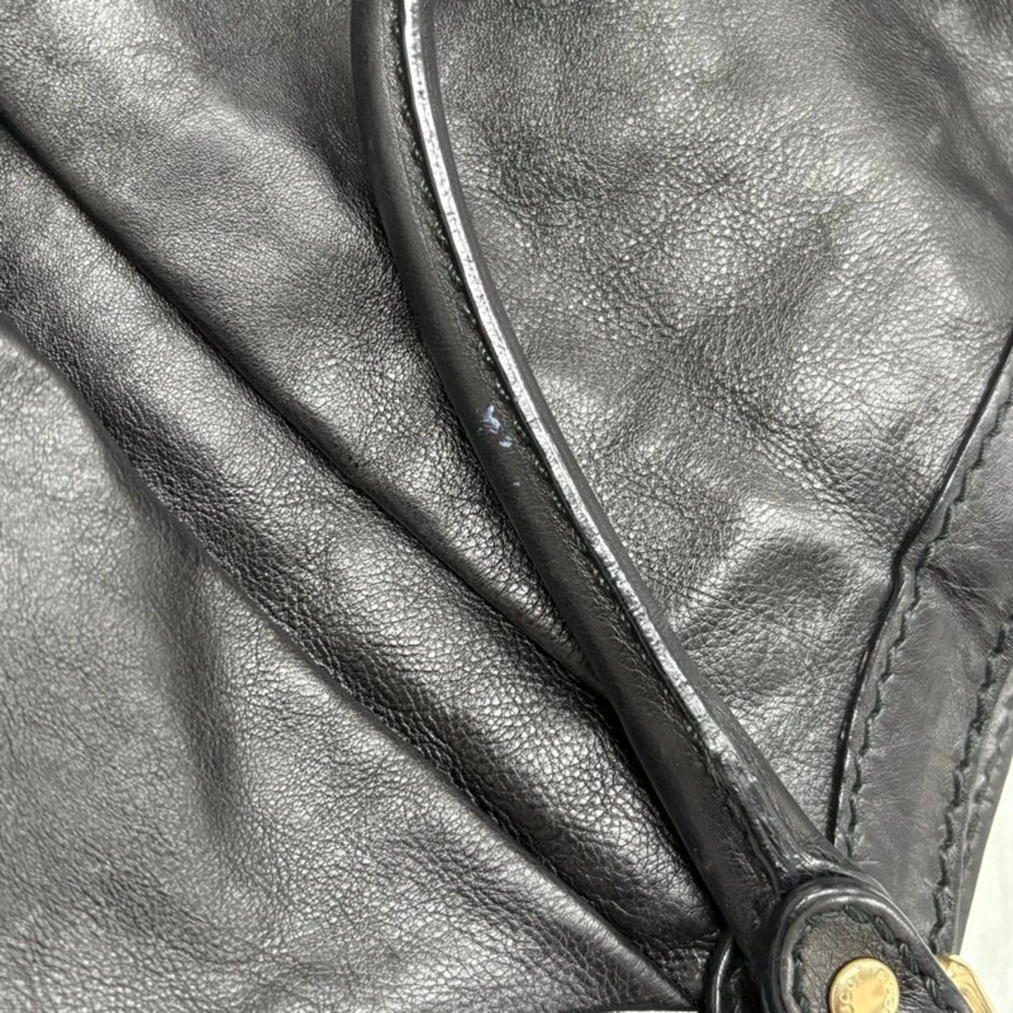 Gucci Sukey Black Leather Handbag Shoulder Bag Tote Bag ( )