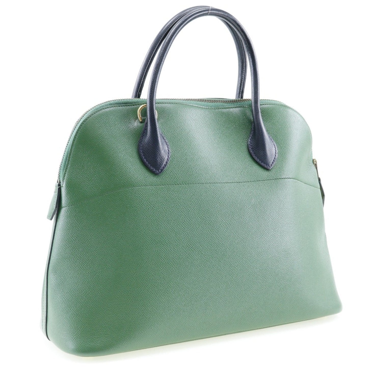 Hermes Green Navy Courchevel Leather Handbag ( )
