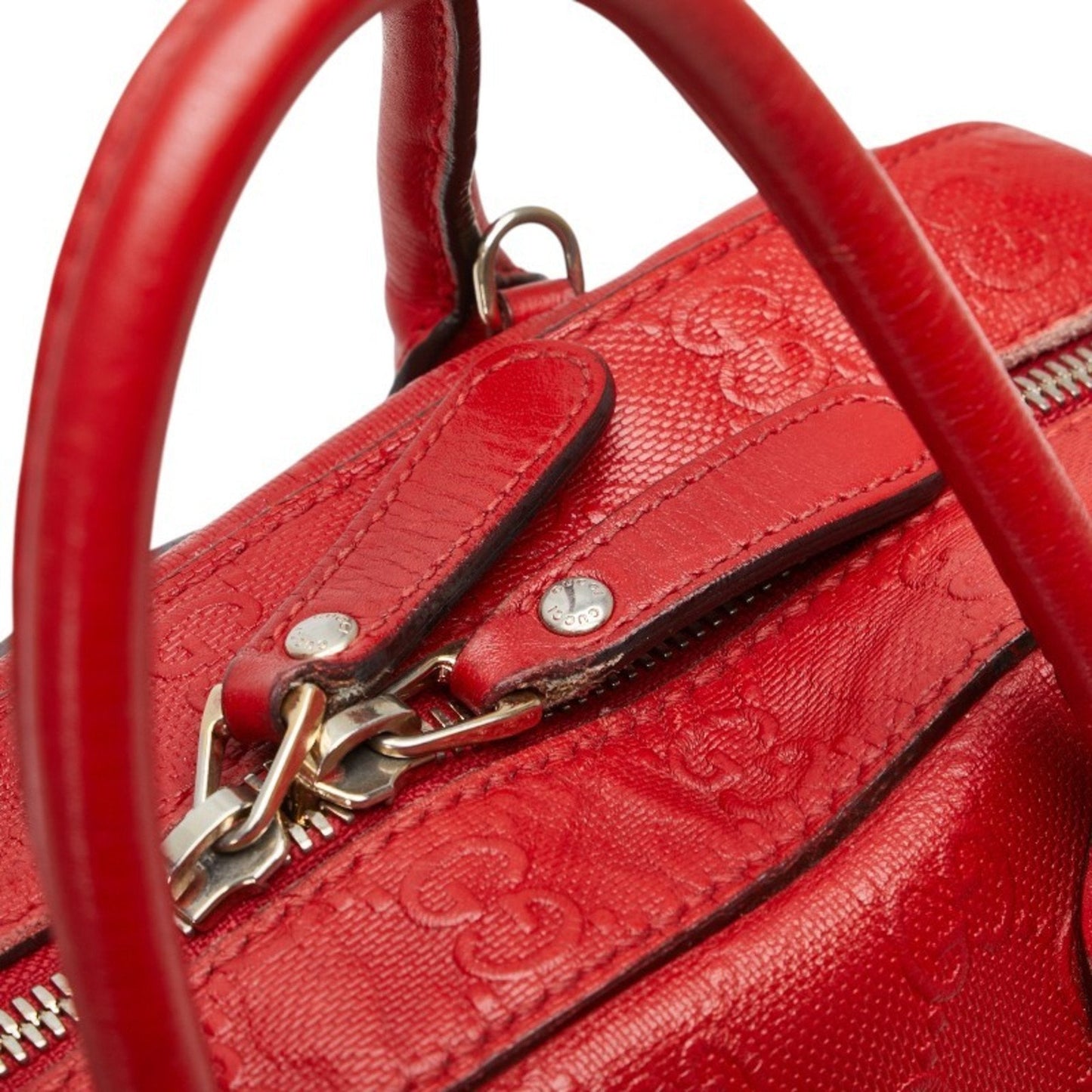 Gucci Red Color Leather Handbag Shoulder Bag ( )