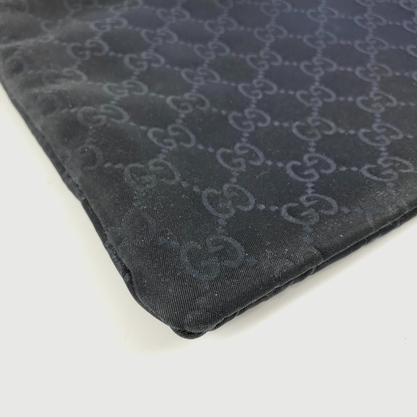 Gucci Navy Leather Nylon Clutch Bag ( )