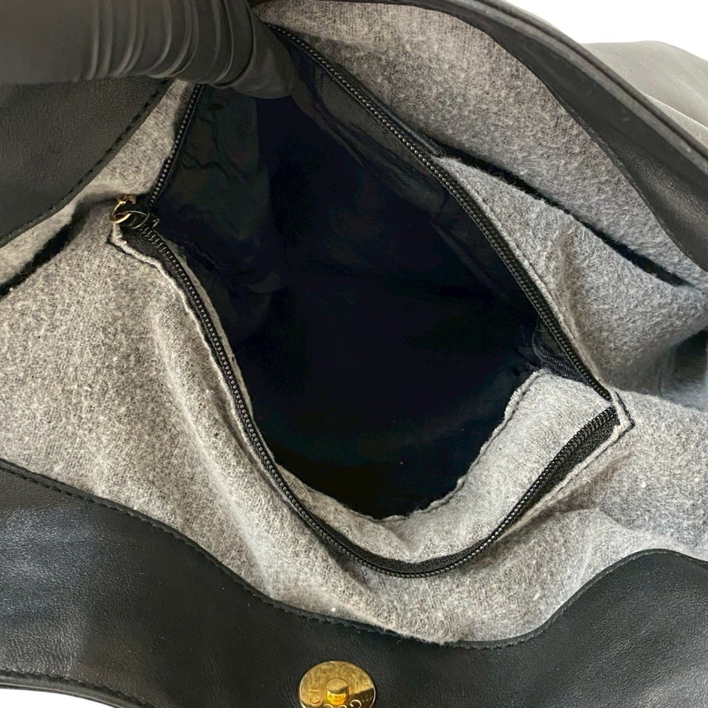 Gucci Black Leather Handbag Tote Bag ( )