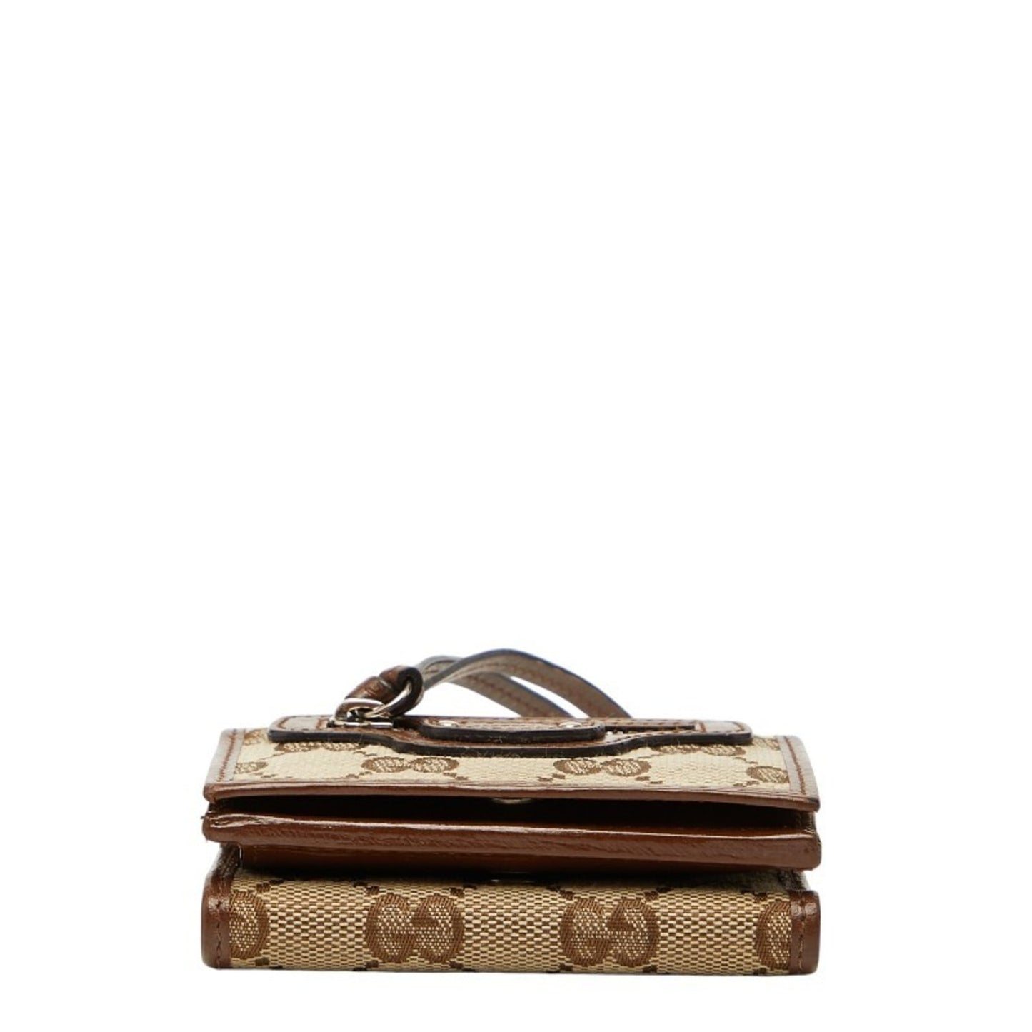 Gucci Beige Brown Canvas Leather Wallet (Tri-Fold) ( )