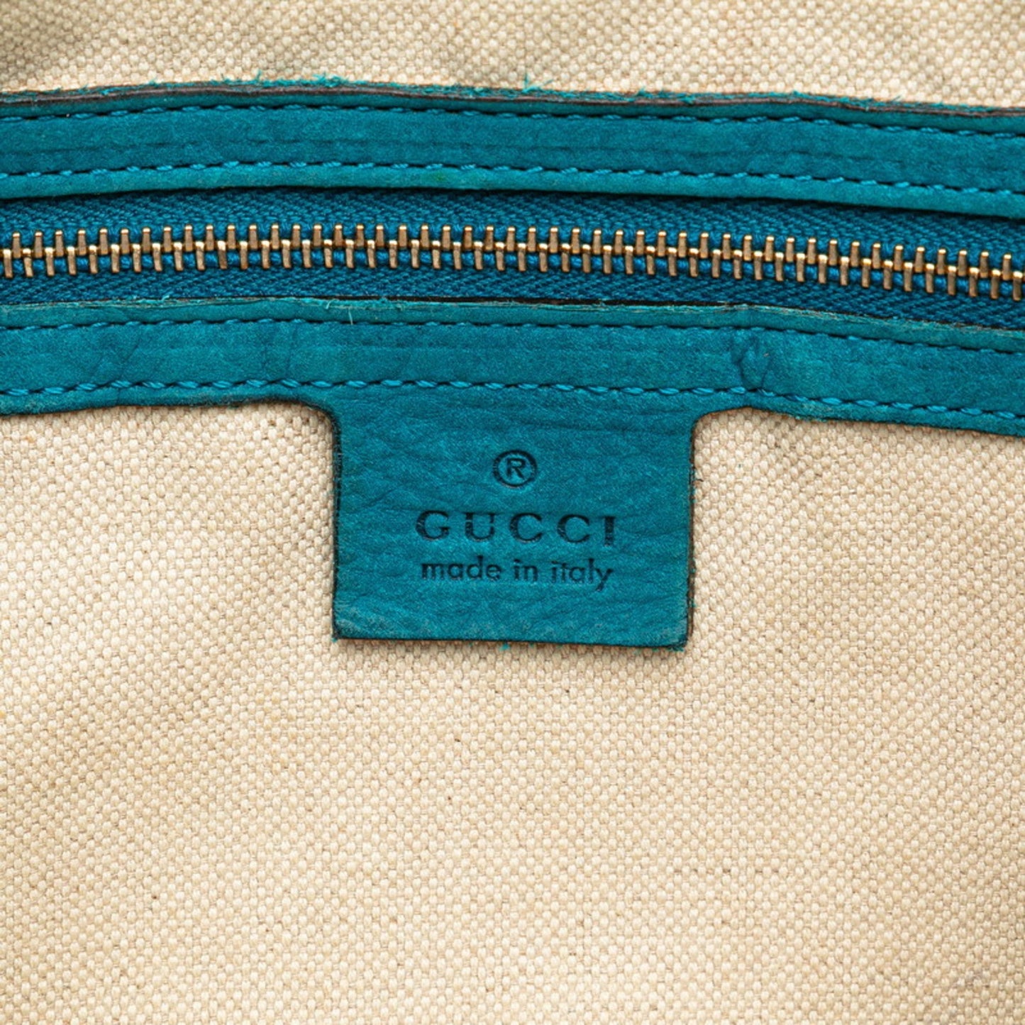 Gucci Beige Blue Gg Canvas Leather Handbag Shoulder Bag ( )