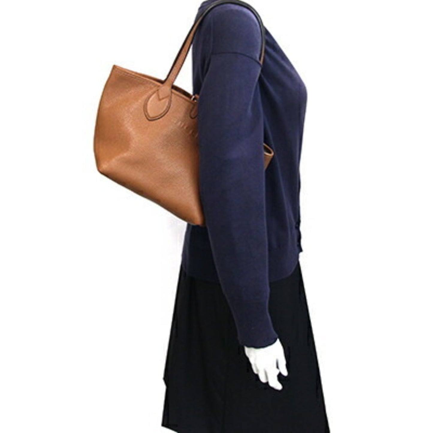 Gucci Brown Gg Canvas Leather Tote Bag ( )