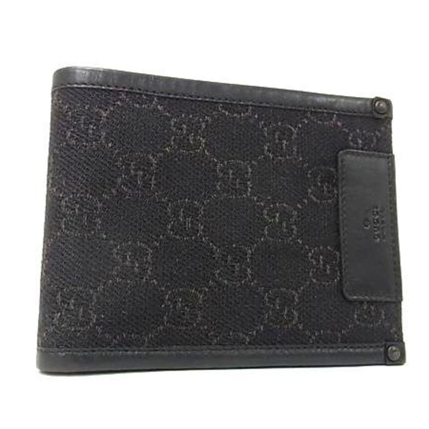 Gucci Black Canvas Leather Wallet (Bi-Fold) ( )