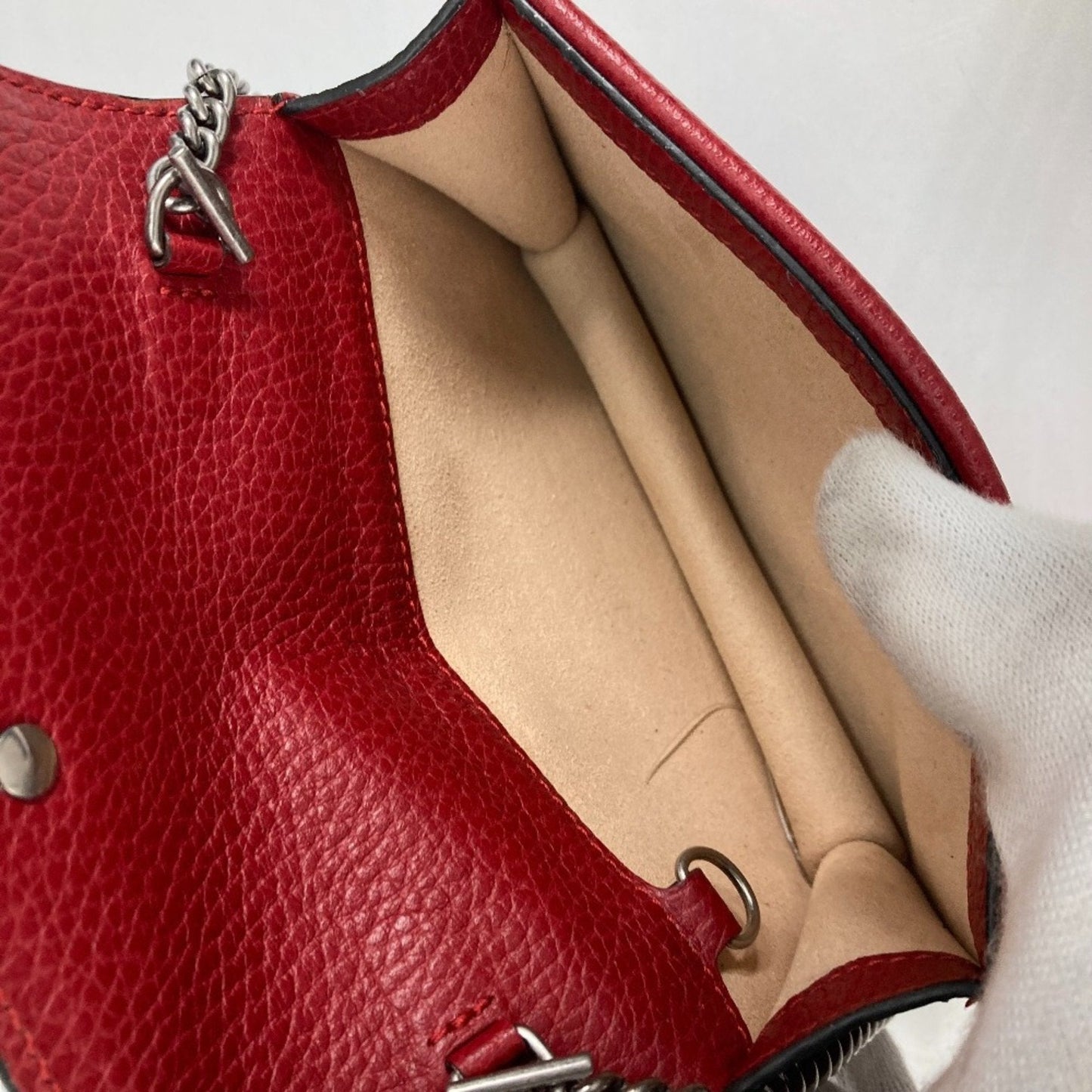 Gucci Red Color Leather Clutch Bag Pouch Shoulder Bag ( )
