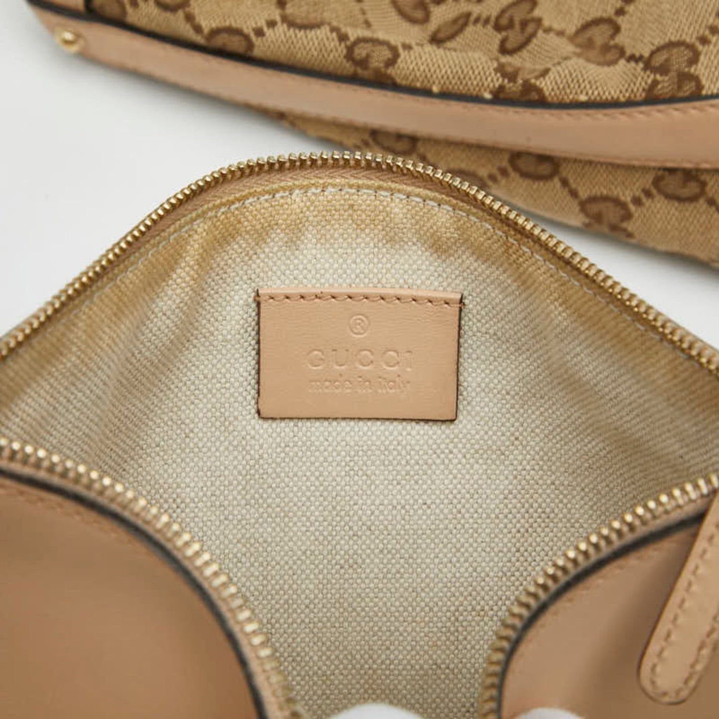 Gucci Gg Canvas Beige Brown Gg Canvas Leather Tote Bag ( )