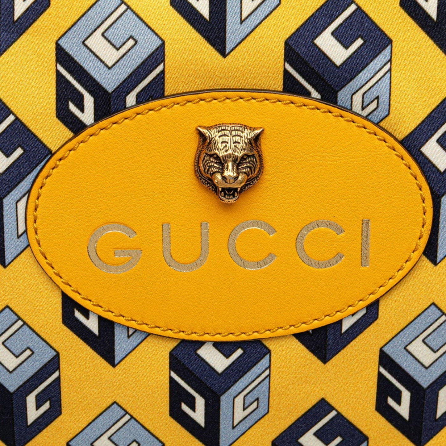 Gucci Blue Yellow Nylon Leather Backpack ( )