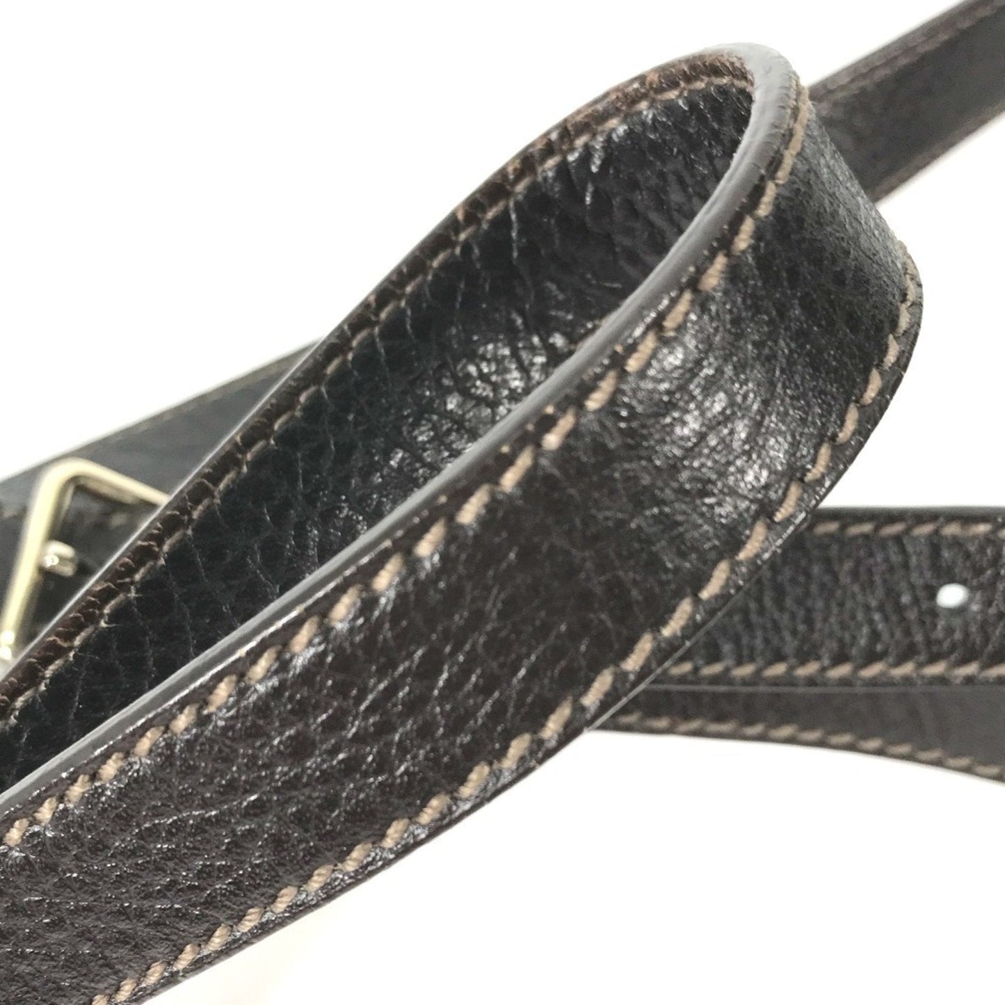 Gucci Dark Brown Leather Pochette Shoulder Bag ( )