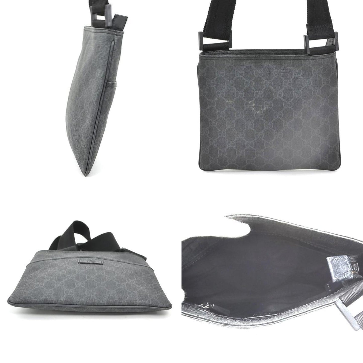 Gucci Black Gg Supreme Shoulder Bag ( )