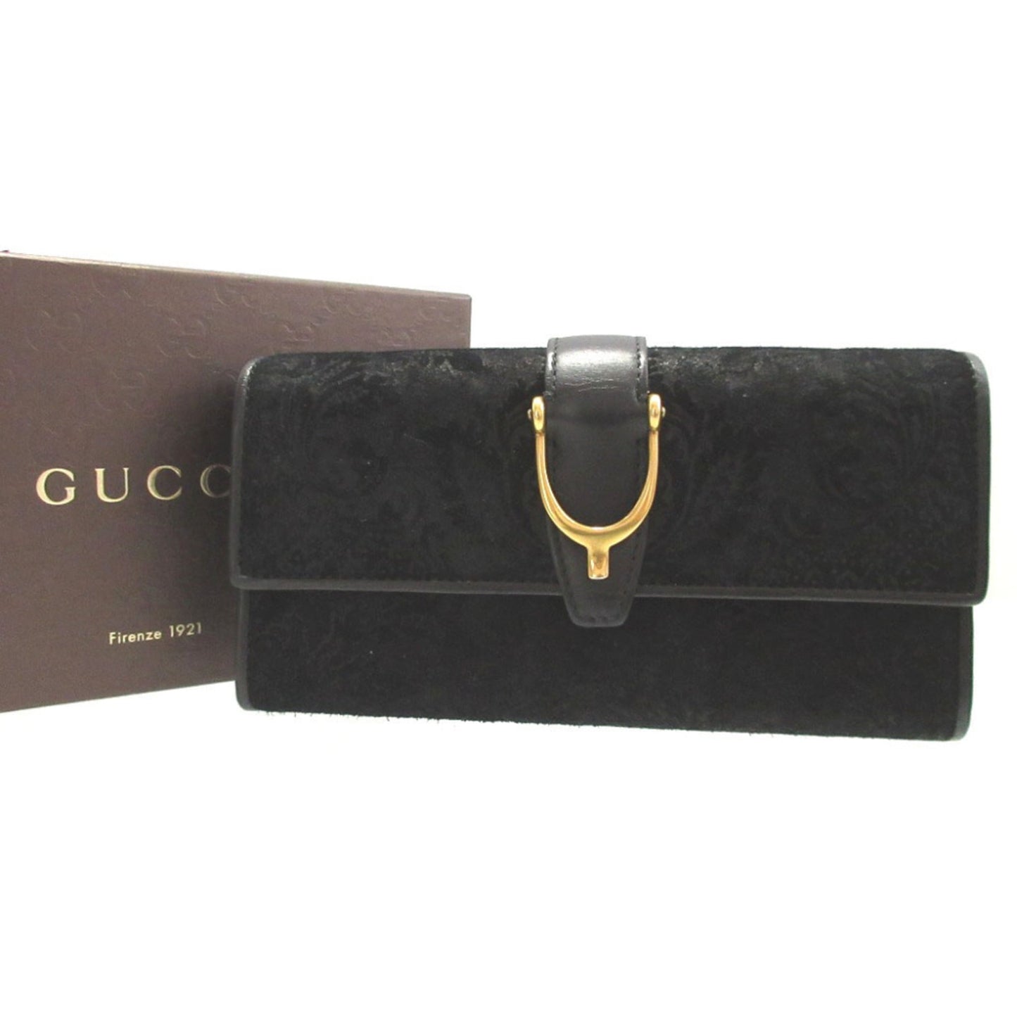 Gucci Black Suede Long Wallet (Bi-Fold) ( )