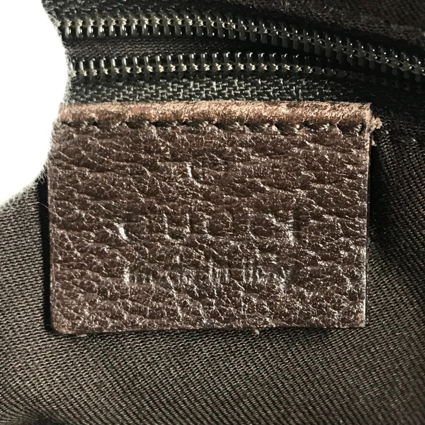 Gucci Beige Dark Brown Gg Canvas Leather Handbag Shoulder Bag Tote Bag ( )