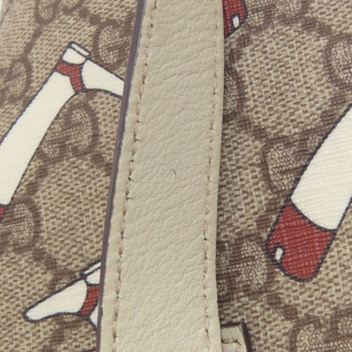 Gucci Brown White Pvc Handbag ( )