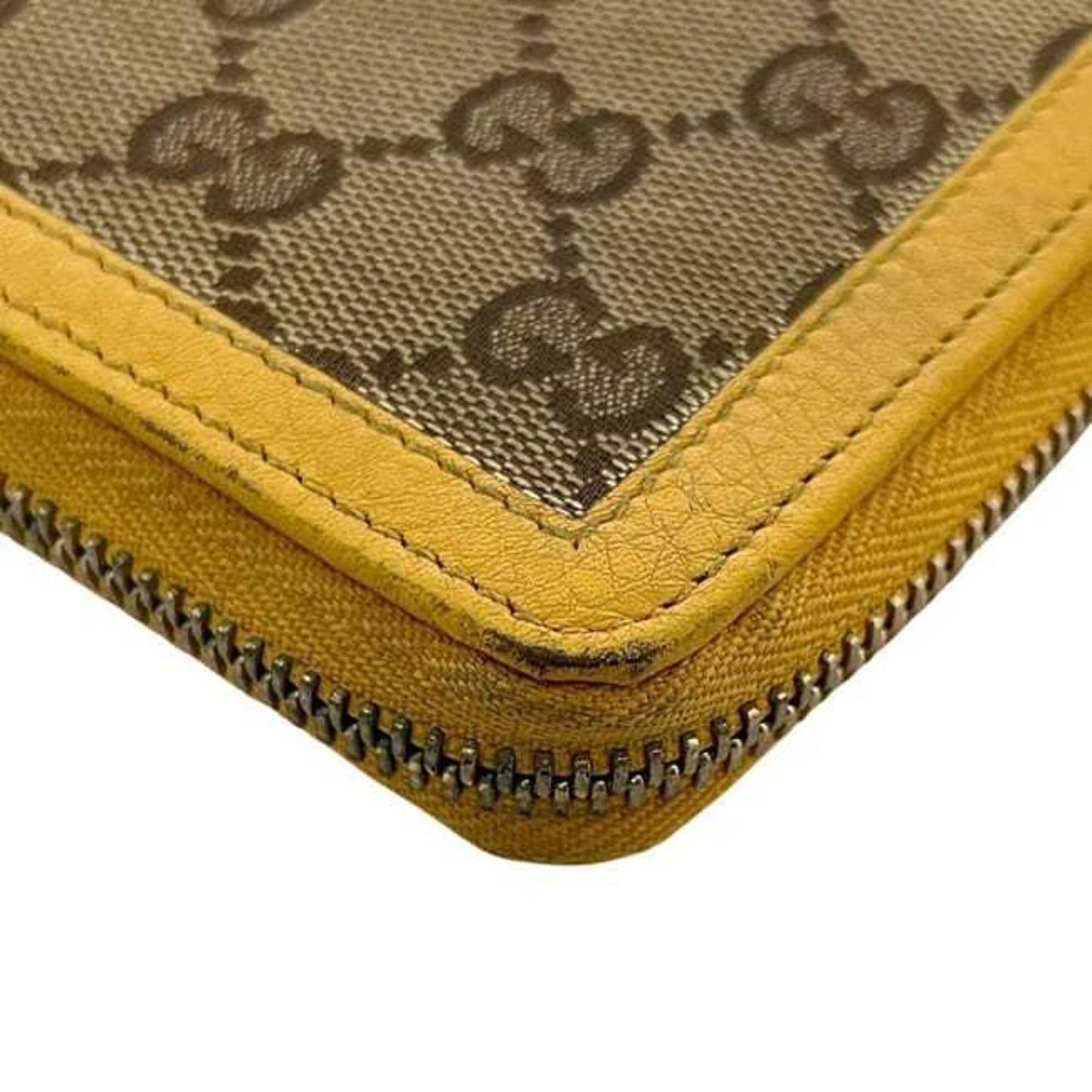 Gucci Bamboo Beige Yellow Gg Canvas Bamboo Long Wallet (Bi-Fold) ( )