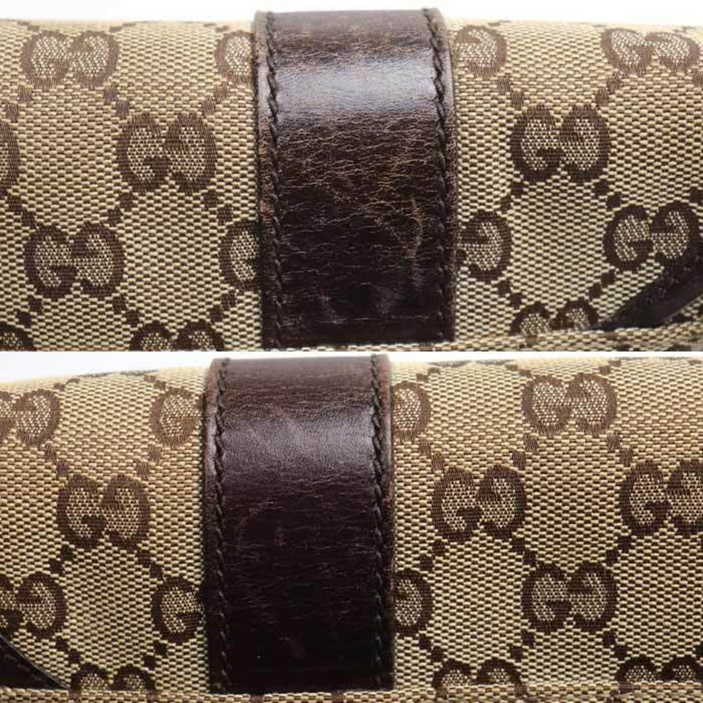 Gucci Beige Brown Gg Canvas Leather Fanny Pack ( )