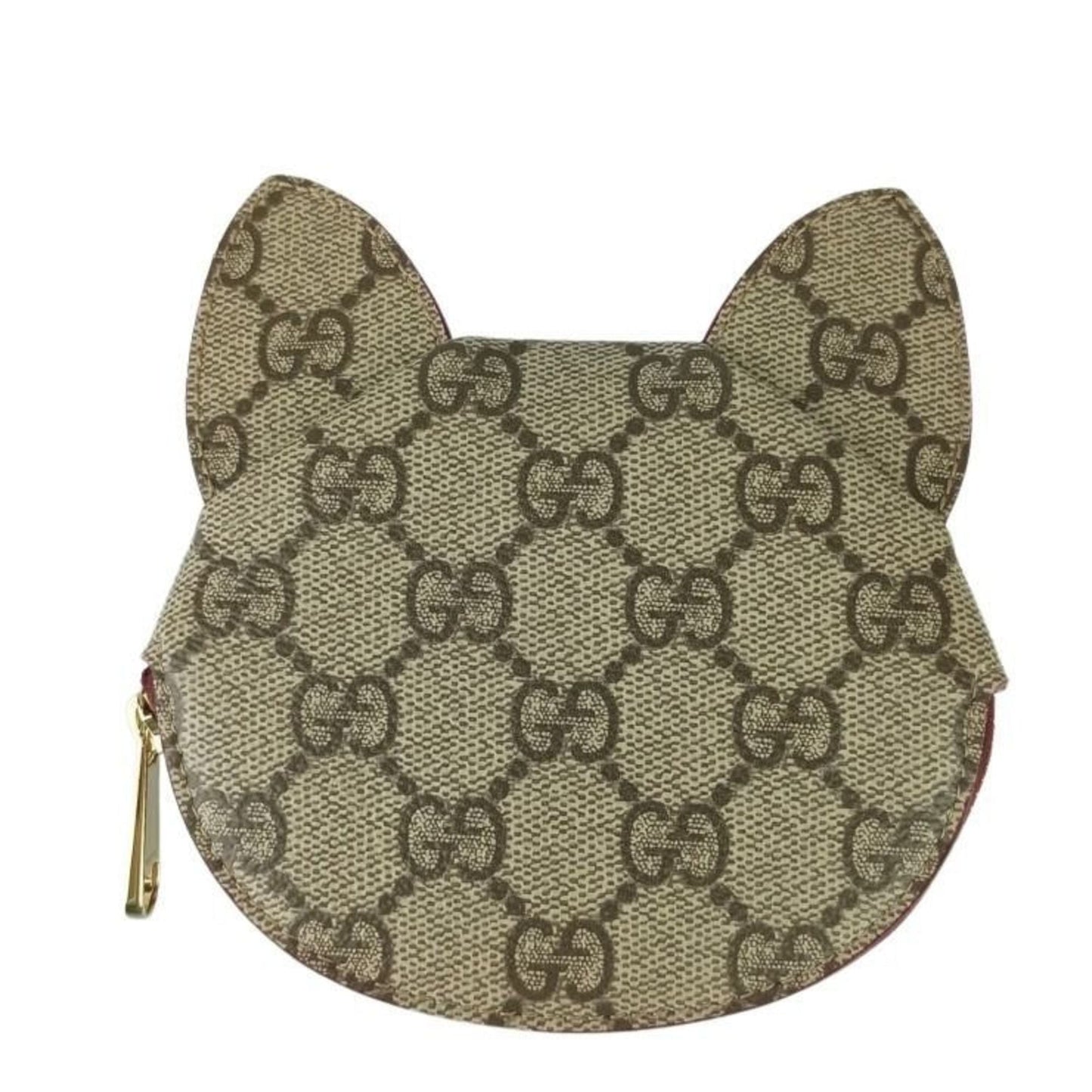 Gucci Beige Bordeaux Pvc Leather Coin Purse/Coin Case ( )