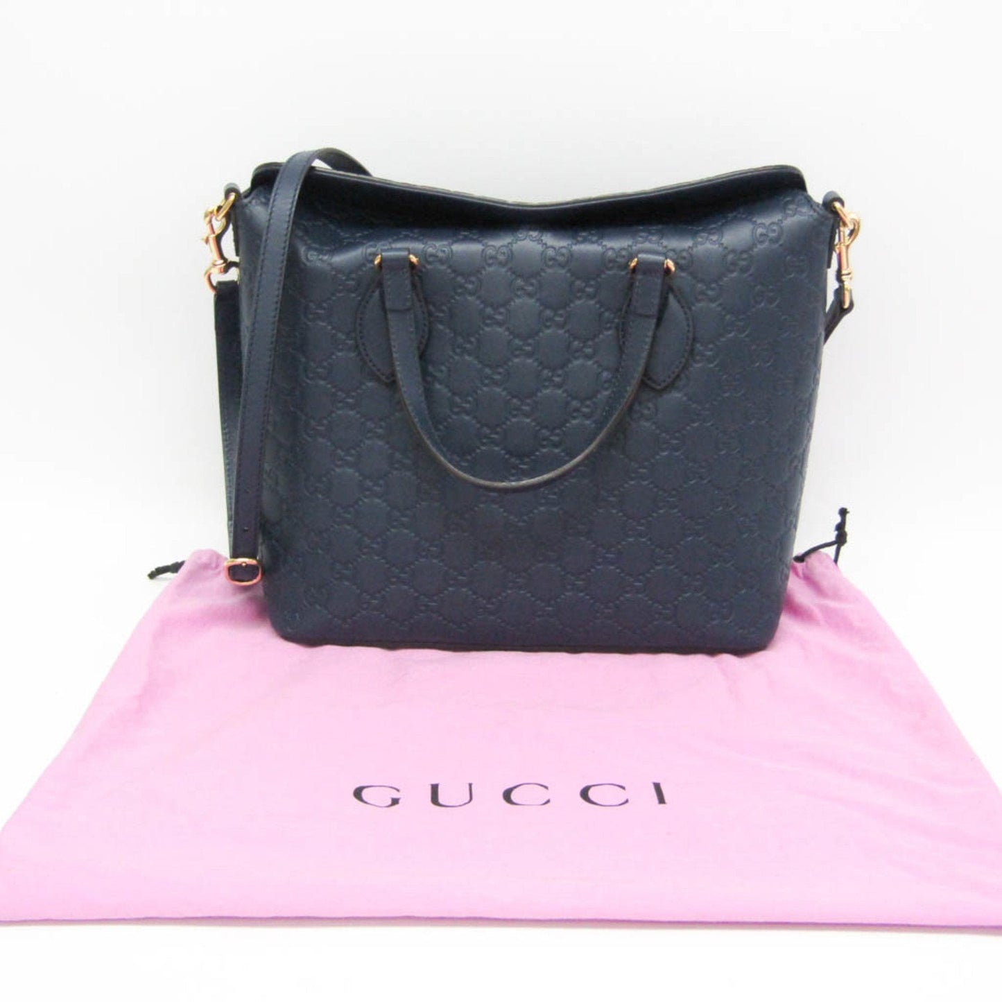 Gucci Guccissima Blue Leather Handbag Shoulder Bag ( )