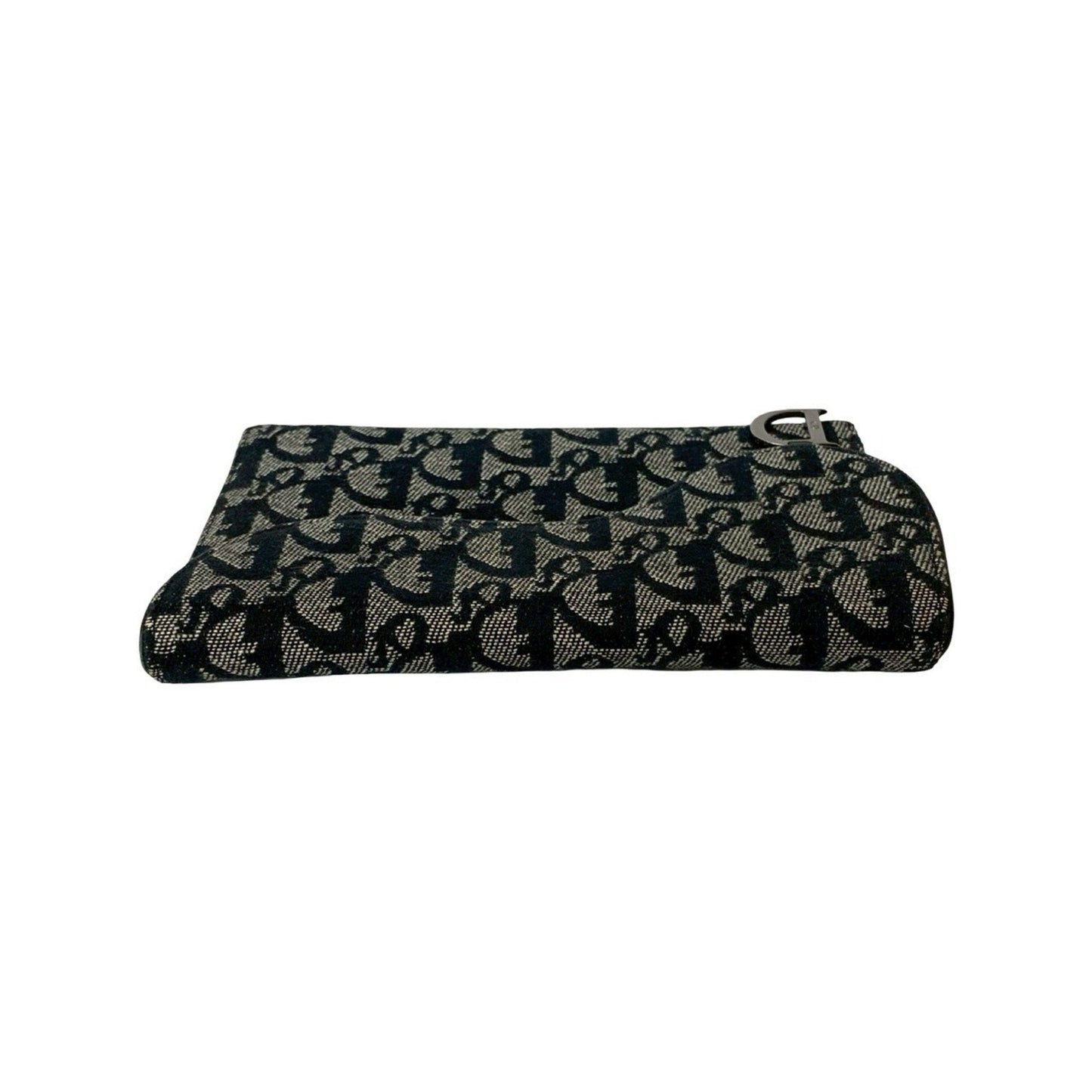 Christian Dior Black Canvas Leather Long Wallet (Tri-Fold) ()