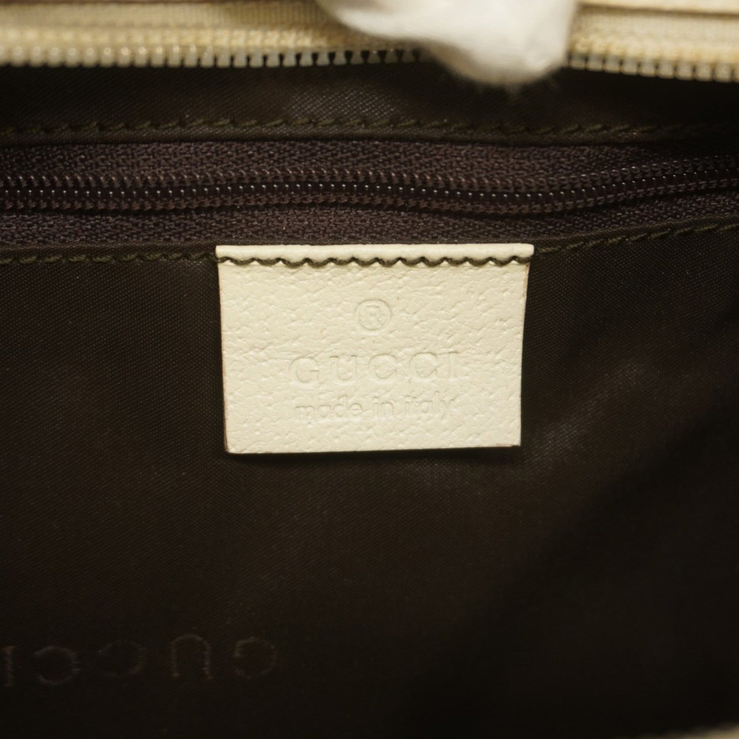 Gucci Beige White Canvas Shoulder Bag ( )