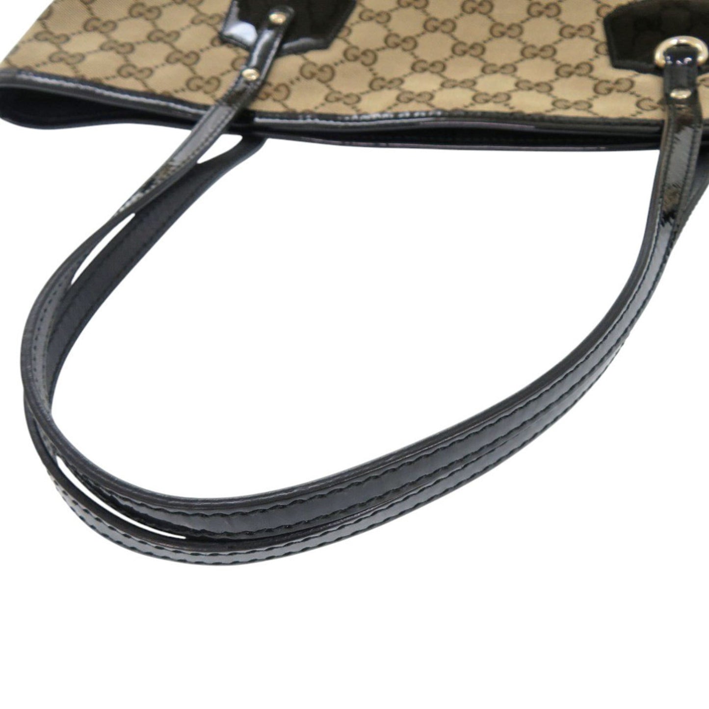 Gucci Beige Black Gg Canvas Tote Bag ( )