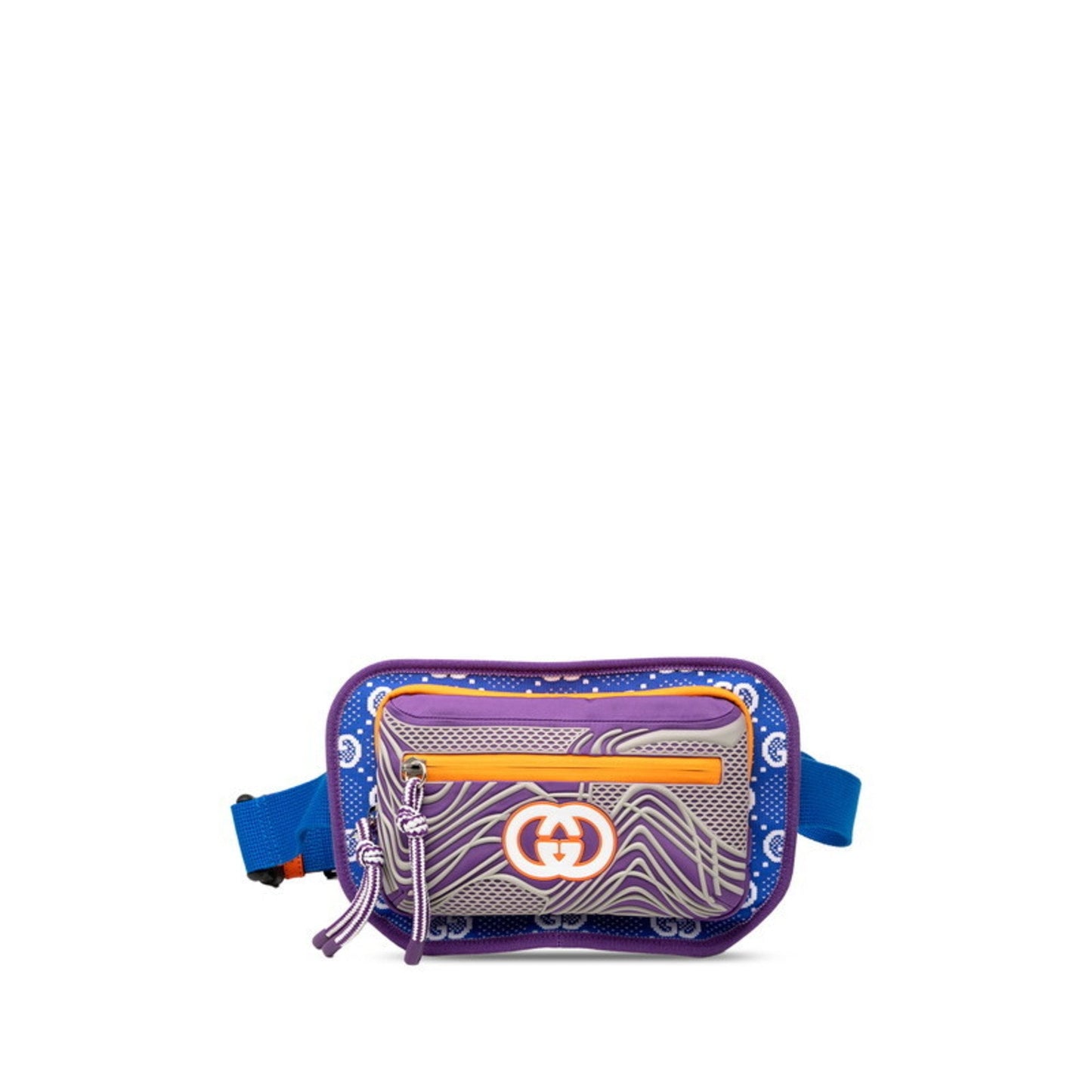 Gucci Blue Orange Purple Nylon Rubber Sling Bag ( )
