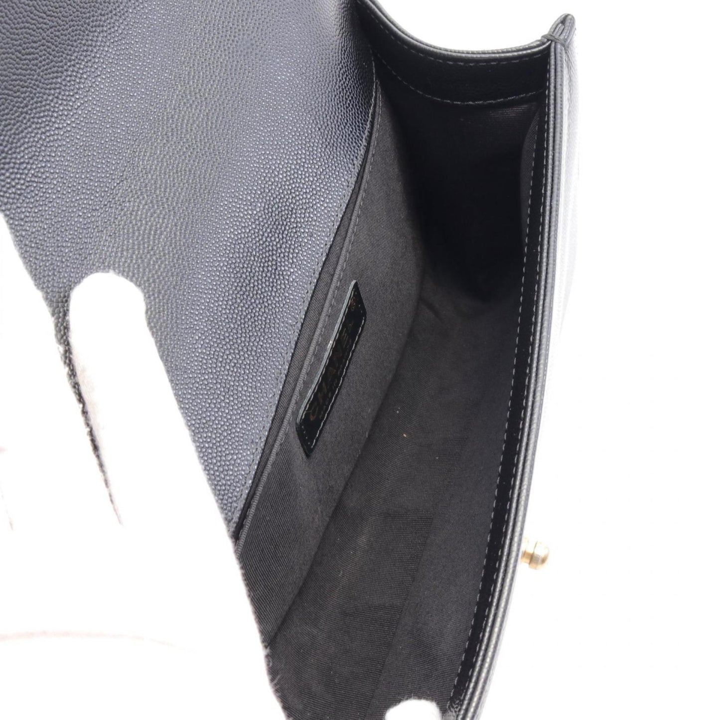 CHANEL Boy Chanel Matelasse Shoulder Bag Caviar Skin Women's Black