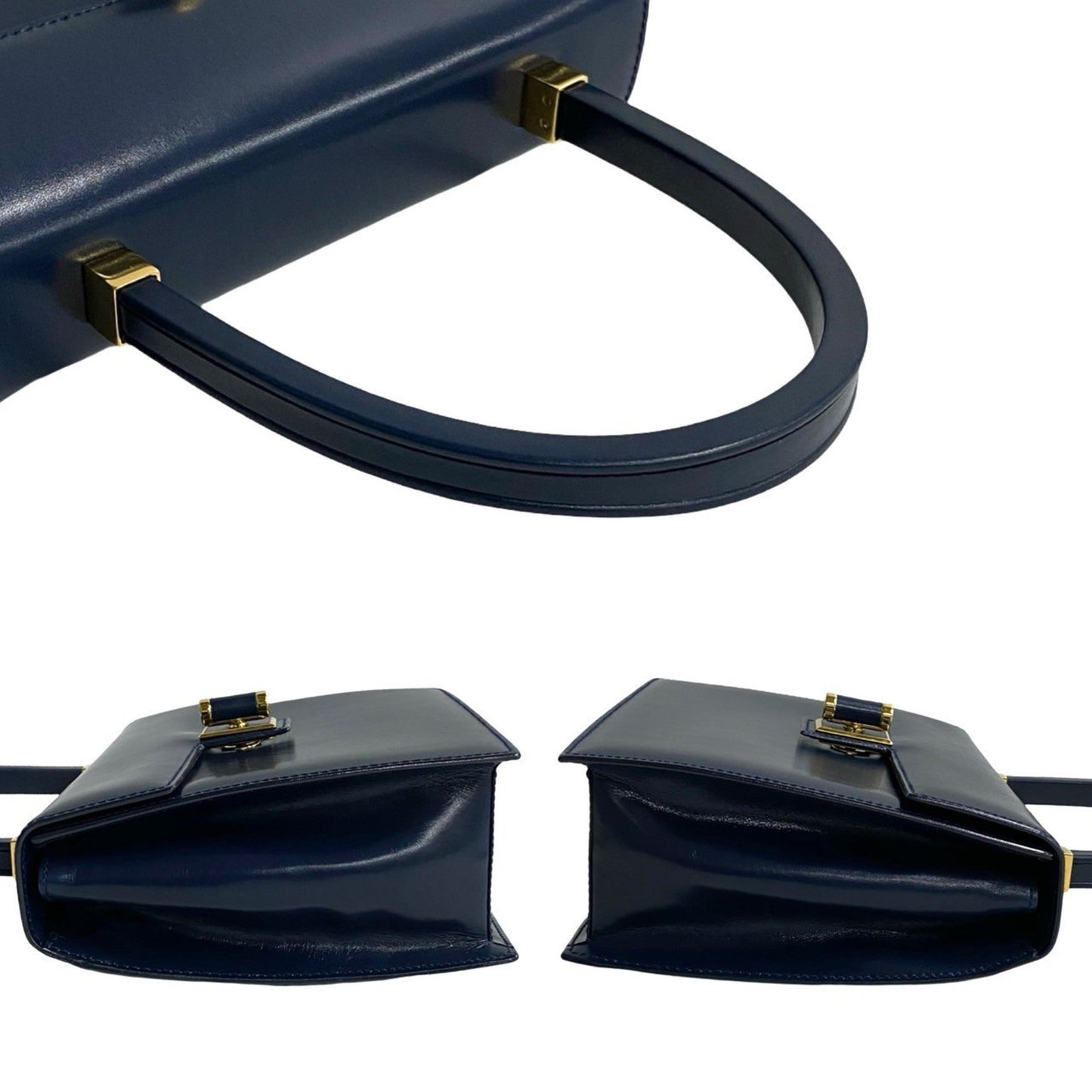 Gucci Navy Leather Handbag ( )