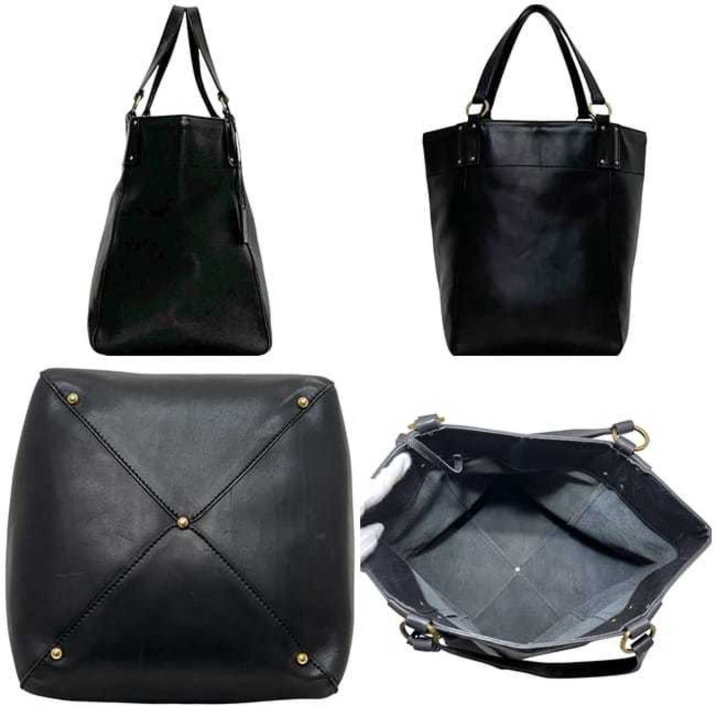 Gucci Black Leather Tote Bag ( )