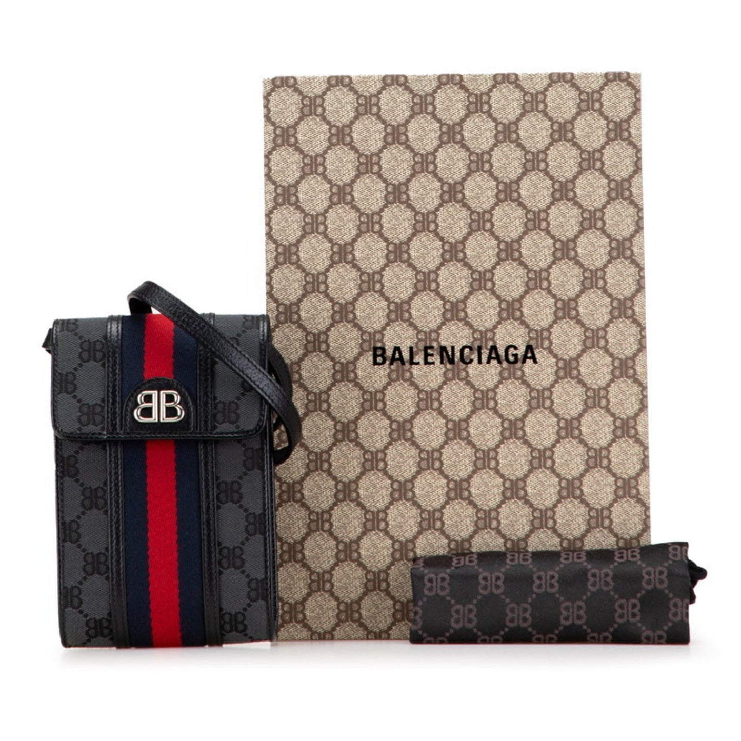 Gucci Black Canvas Leather Shoulder Bag ( )