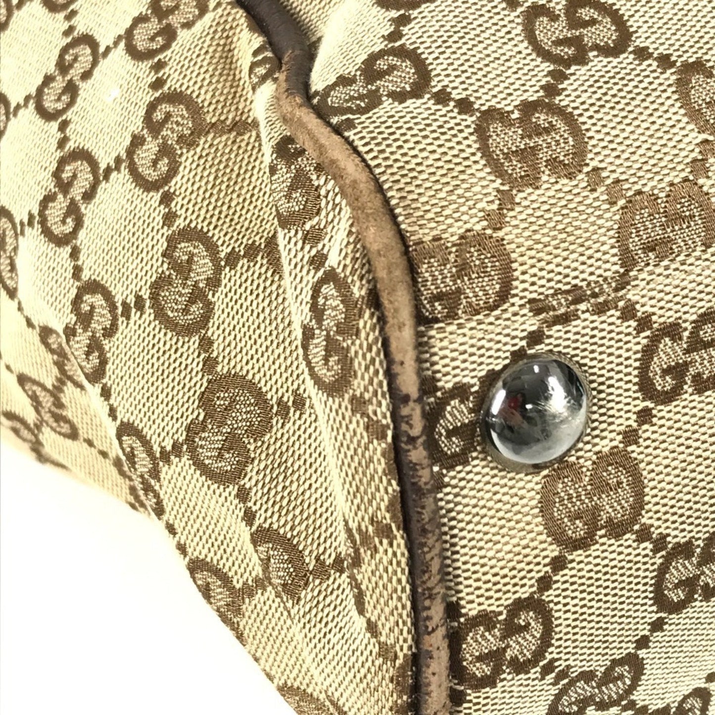 Gucci Beige Dark Brown Gg Canvas Shoulder Bag Tote Bag ( )