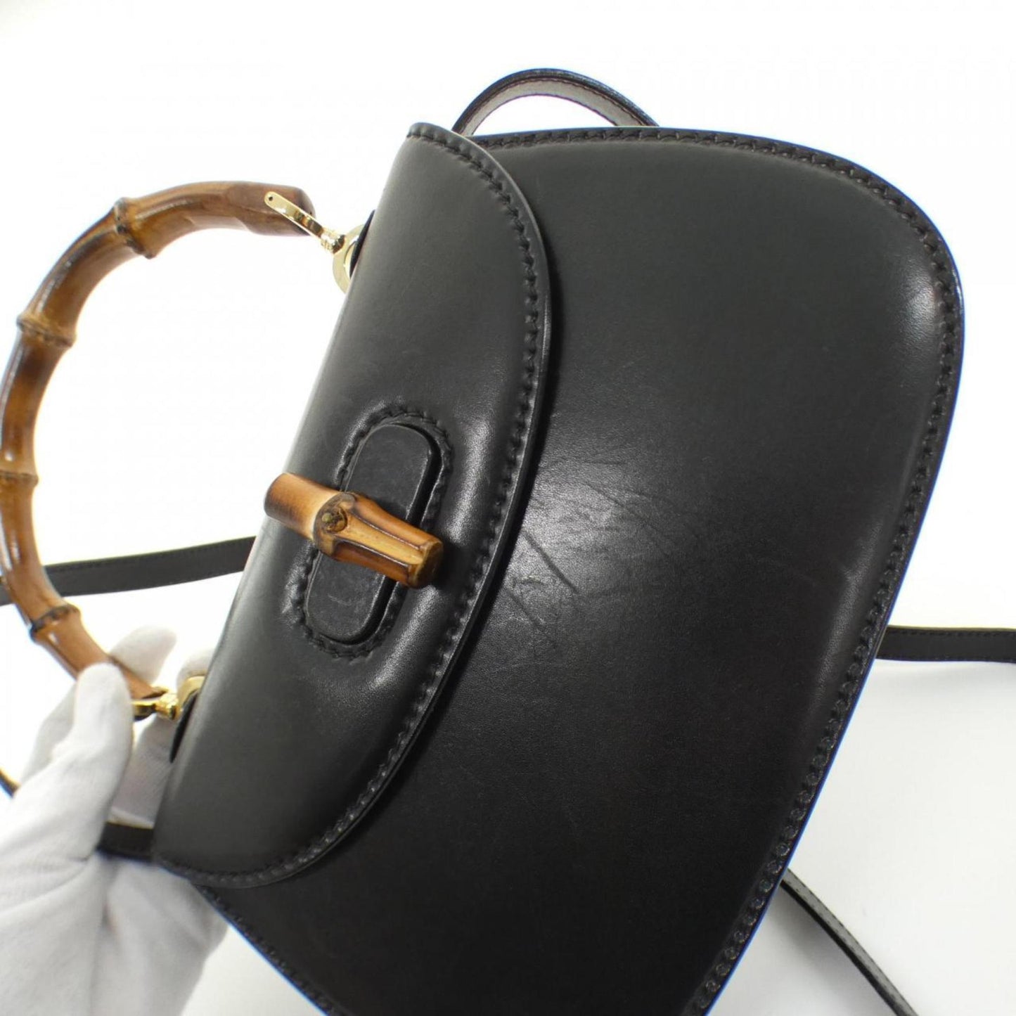 Gucci Black Leather Handbag ( )