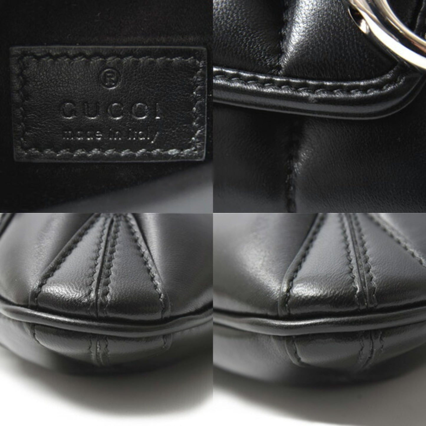 Gucci Black Leather Shoulder Bag ( )