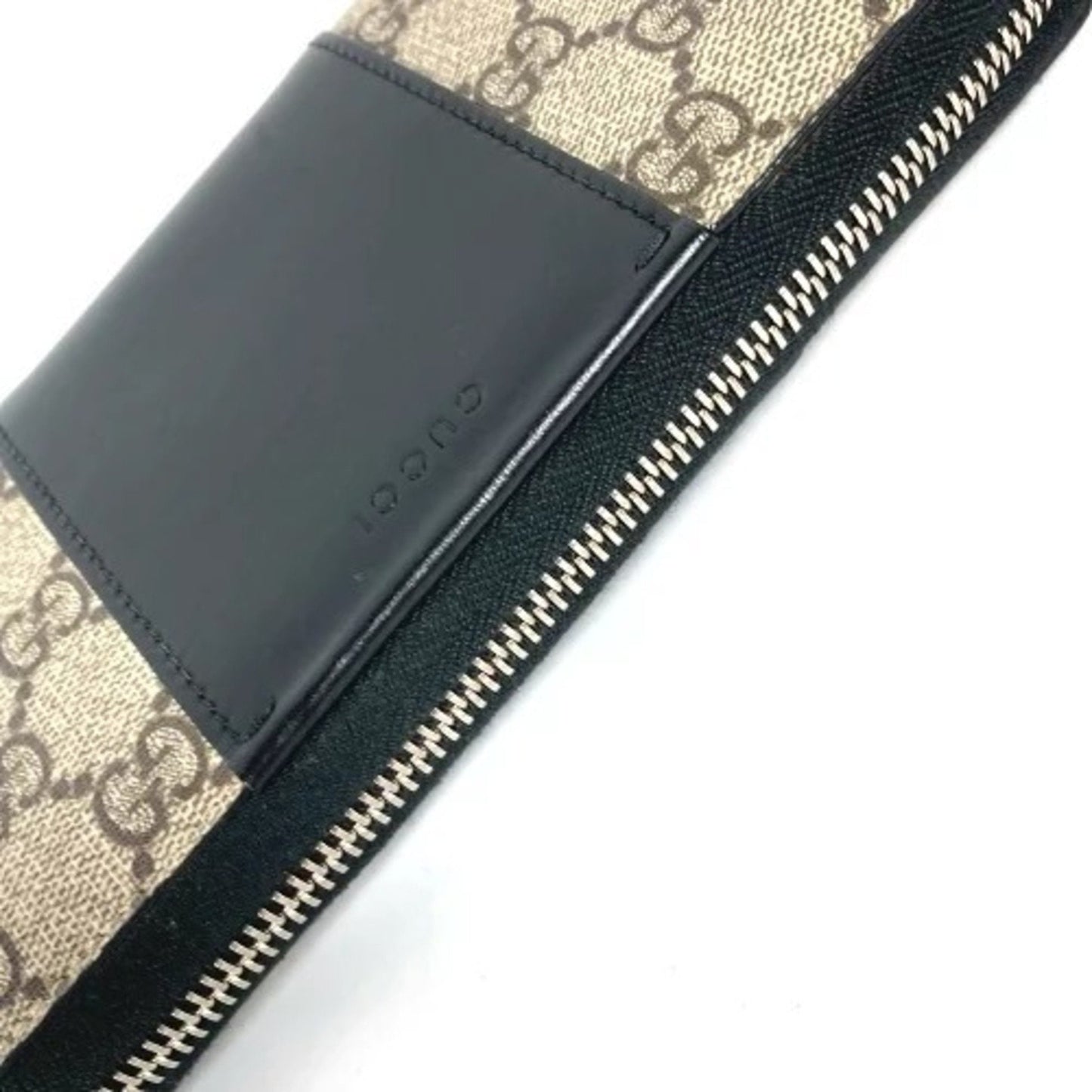 Gucci Beige Black Pvc Leather Long Wallet (Bi-Fold) ( )